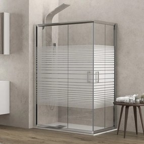 Box doccia angolo 120X80 vetro serigrafato altezza 180cm modello K410 - KAMALU