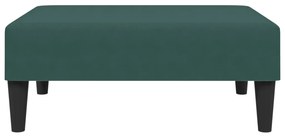Poggiapiedi verde scuro 77x55x31 cm in velluto