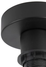 Plafoniera con paralume in cotone nero con oro 32 cm - Combi Black