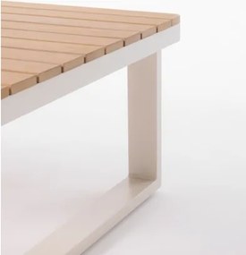 Salotto Da Esterno 5 Posti In Alluminio Con Tavolino E Cuscini Boston Avorio