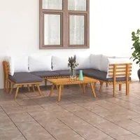 Set Divani da Giardino 8 pz con Cuscini in Massello di Acacia cod mxl 38196