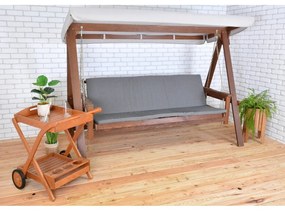 Altalena da giardino in legno grigio-marrone Adelaida - Rojaplast