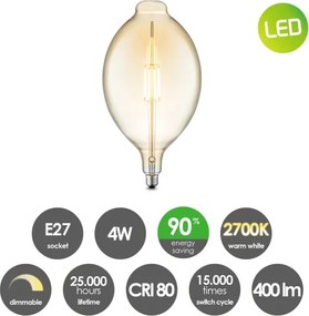 Lampadina LED dimmerabile VINTAGE EDISON E27/4W/230V 2700K
