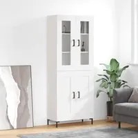 Credenza Bianco Lucido 69,5x34x180 cm in Legno Multistrato 3198339