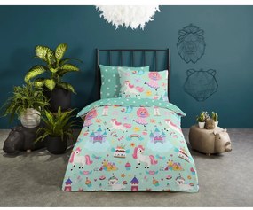 Set copripiumino e federa da bambini color menta in cotone per culla 100x135 cm Fantastic – Good Morning