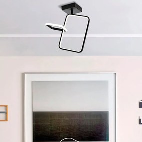 Plafoniera LED moderno Jody, nero 35x15 cm, luce con 3 temperature di colore dimmerabile NOVECENTO
