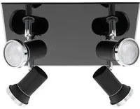 Spot Moderno Tamara 1 In Acciaio Nero 4 Luci Gu10 3W Ip44