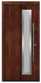 Porta d'ingresso HORMANN ISO PRO SECUR L 80 x H 210 cm rovere scuro tirare a sinistra