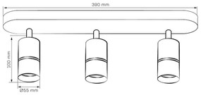 Faretto BAMBOO 3xGU10/10W/230V nero
