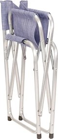 Sedia richiudibile per esterni in alluminio regista mare in textilene Blu Denim
