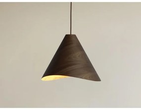 Lampadario sospeso in legno con cavo 1xE27/60W/230V Ø 33 cm massello/noce/hevea