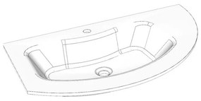 Lavabo a incasso rettangolare Jolly in resina bianco