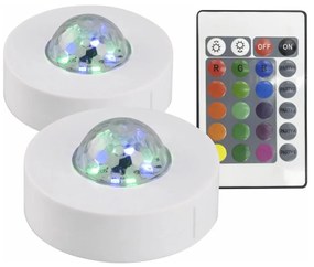 SET 2x LED RGB Lampada decorativa FESTA 3xAAA/4,5V + telecomando