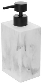 Dispenser sapone liquido in poliresina marmorizzata bianca Marmo