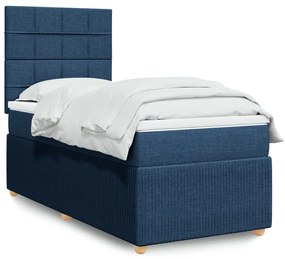 Giroletto A Molle Con Materasso Blu 100x200 Cm İn Tessuto /