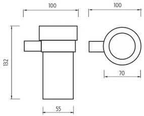 NIMCO BR 11058W-26 - Portaspazzolino a parete BORMO opaco vetro/cromo lucido