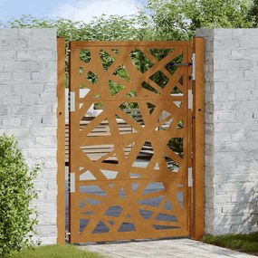Cancello Da Giardino 105x130 Cm Acciaio Corten Design Leggero /