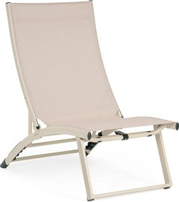 Sdraio da giardino beige in metallo regolabile/pieghevole Taylor – Bizzotto
