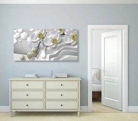Quadro su tela – Orchidea su sfondo astratto