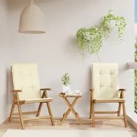 Sedie da Giardino Reclinabili con Cuscini 2 pz in Legno di Teak 3196435