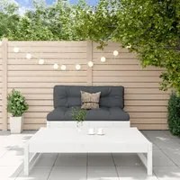 Set Divani da Giardino 2pz con Cuscini in Legno Massello Bianco 3186103