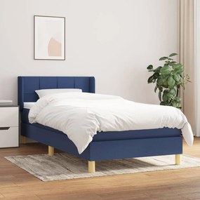 Giroletto A Molle Con Materasso Blu 90x190 Cm İn Tessuto /