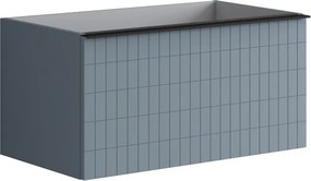 Mobile da bagno da fissare sotto lavabo L 80 x H 40 x P 45.5 cm indaco, 2 cassetti Pixel grid
