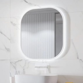 Specchio bagno led retroilluminato 60x70 cm cornice bianca | KAM-S6700B - KAMALU