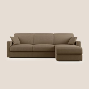 Chris Divano letto angolare con penisola in microfibra smacchiabile T11 marrone
