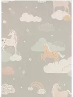 Majvillan Carta da parati Rainbow Treasures - Mud Grey