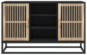 Credenza nera 105x30x65 cm in legno multistrato