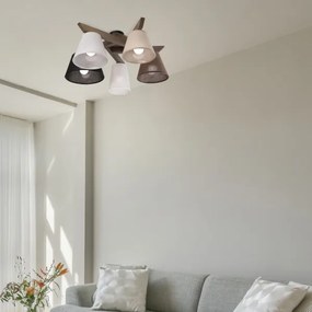 Brilagi - Lampadario LED ANTHONY 5xE14/40W/230V rovere noce