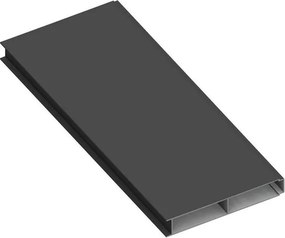 Doga per pannelli ALBA Maia aperta antracite in alluminio H 12 x L 148 cm x Sp 20 mm, 4 pezzi