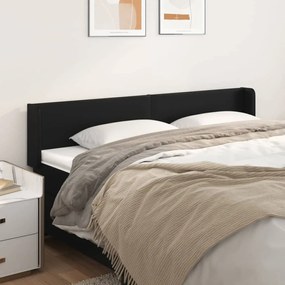 Testiera Ad Orecchio Nera 203x16x78/88 Cm İn Similpelle /