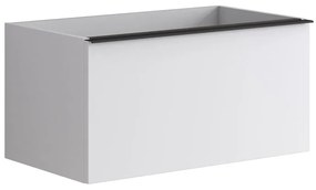 Mobile da bagno sotto lavabo Pixel plain bianco laccato L 80 x H 40 x P 45.5 cm 2 cassetti, lavabo non incluso