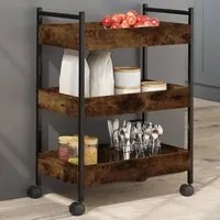 Carrello da Cucina Rovere Fumo 50x30x70 cm in Legno Multistratocod mxl 113949