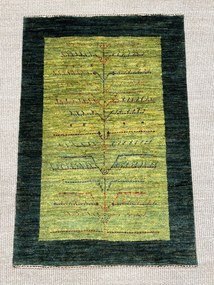 Loribaft Tappeto 100x70 Verde (Iran) Annodato A Mano