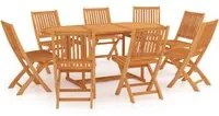 Set da Pranzo da Giardino 9 pz in Legno Massello di Teak 3059564