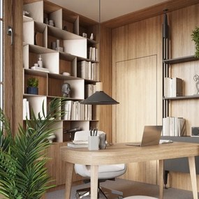 Sollux SL.1320 - Lampadario a sospensione con filo JAGA 1xE27/15W/230V diametro 30 cm nero