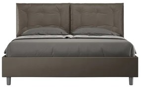 Letto matrimoniale contenitore imbottito 160x200 similpelle cappuccino Annalisa