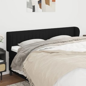 Testiera Ad Orecchio Nera 203x23x78/88 Cm İn Tessuto /