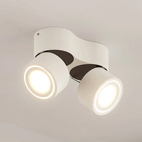 Arcchio Faretto da soffitto LED Rotari, bianco, a 2 luci, 1140lm Rotari, Bianco / Opale, Corridoio, Alluminio, Moderno