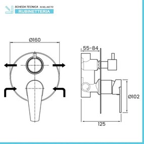 Set miscelatori cromati lavabo bidet e doccia incasso con deviatore Zoe