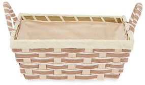 Cestino Multiuso Con manici Quadrato Intrecciato Naturale Metallo Stoffa 27 x 13 x 21 cm (24 Unità)