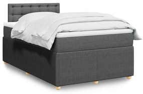 Giroletto A Molle Con Materasso Grigio Scuro 120x200 Cm Tessuto /