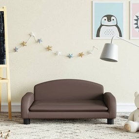 Divano Per Bambini Marrone 70x45x30 Cm İn Similpelle /