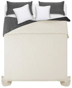 Copriletto grigio scuro di alta qualità per letto matrimoniale con motivo a rombi 220 x 240 cm
