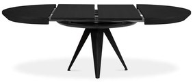 Tavolo da pranzo rotondo con piano nero allungabile con estensione ø 120 cm Magnus – Windsor &amp; Co Sofas