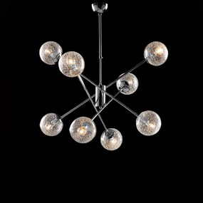 Lampadario Moderno Tresor Metallo Cromo 8 Luci E14