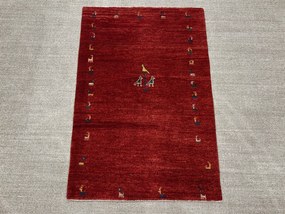 Gabbeh Tappeto 120x80 Rosso (Iran) Annodato A Mano